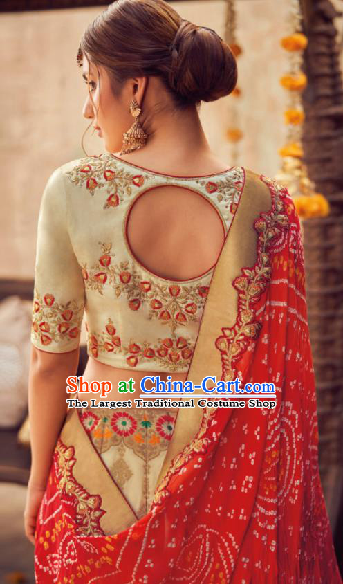 Indian Traditional Bollywood Lehenga Apricot Banarasi Silk Dress Asian India National Festival Costumes for Women