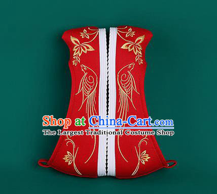 Chinese Traditional Embroidered Bird Lotus Red Shoes Hanfu Shoes Princess Shoes for Women