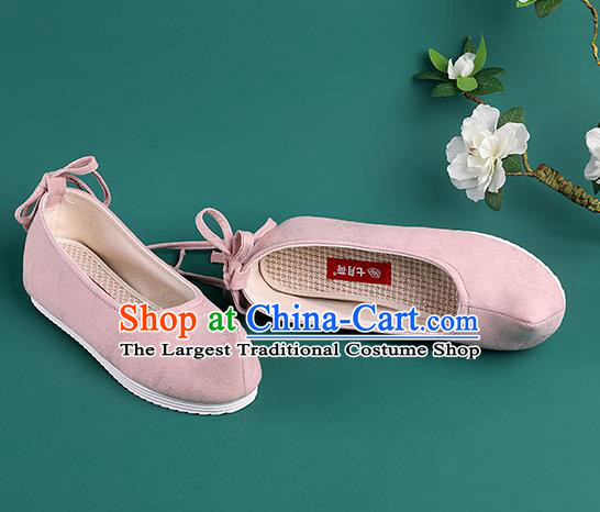 Chinese Traditional Pink Cloth Shoes Hanfu Shoes Princess Shoes for Women