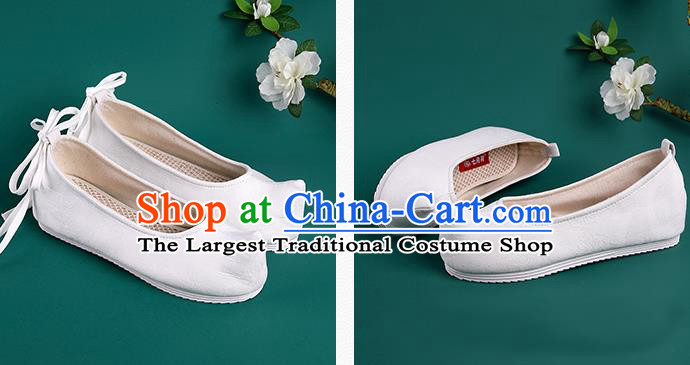 Chinese Traditional White Cloth Shoes Hanfu Shoes Princess Shoes for Women