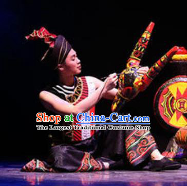 Chinese Drama Colorful Guizhou Yi Nationality Folk Dance Clothing Stage Performance Dance Costume for Men