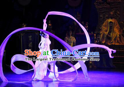 Chinese Chuansi Gongzhu Classical Dance Dress Ancient Silk Princess Stage Performance Dance Costume and Headpiece for Women