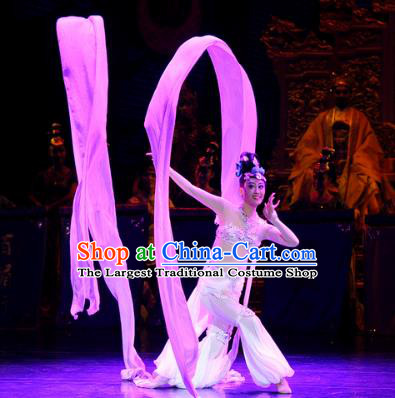 Chinese Chuansi Gongzhu Classical Dance Dress Ancient Silk Princess Stage Performance Dance Costume and Headpiece for Women