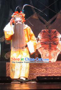 Su Wu In Desert Chinese Beijing Opera Emperor Yellow Clothing Stage Performance Dance Costume and Headpiece for Men