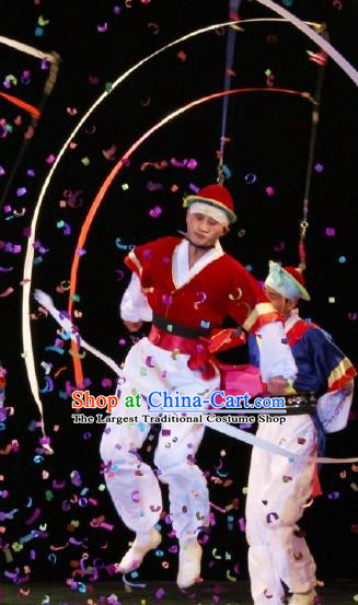 Chinese Traditional Korean Nationality Xiangmao Elephant Hat Dance Clothing Stage Performance Dance Costume for Men