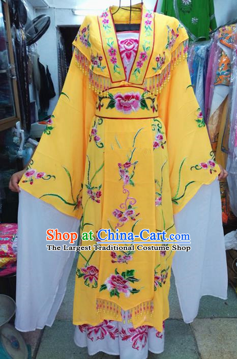 Chinese Traditional Beijing Opera Costume Peking Opera Princess Yellow Dress for Adults