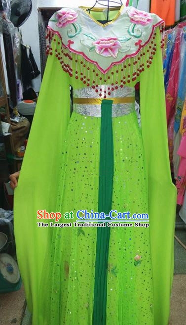 Chinese Traditional Beijing Opera Diva Costume Peking Opera Young Lady Green Dress for Adults