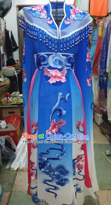 Chinese Traditional Beijing Opera Princess Costume Peking Opera Actress Royalblue Dress for Adults