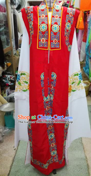 Chinese Traditional Beijing Opera Old Gentleman Costume Peking Opera Embroidered Red Clothing for Adults