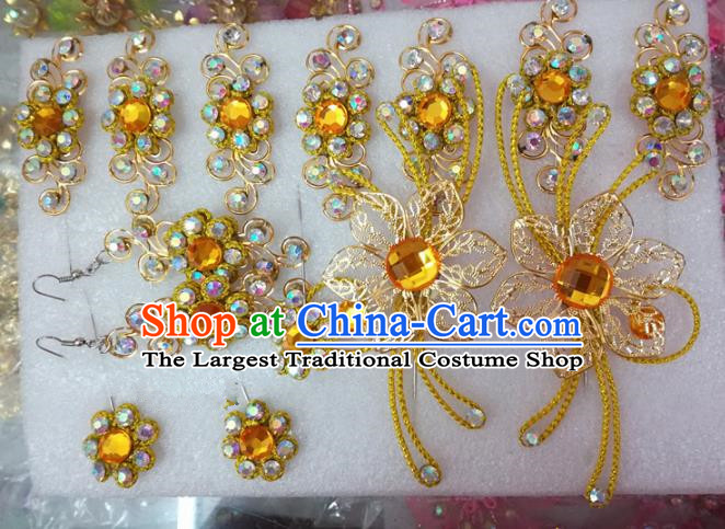 Chinese Traditional Beijing Opera Actress Crystal Hairpins Head Ornaments Hair Accessories for Adults