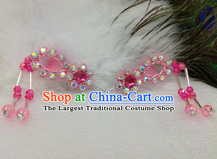 Chinese Traditional Beijing Opera Actress Hair Accessories Ancient Princess Pink Hairpins for Adults