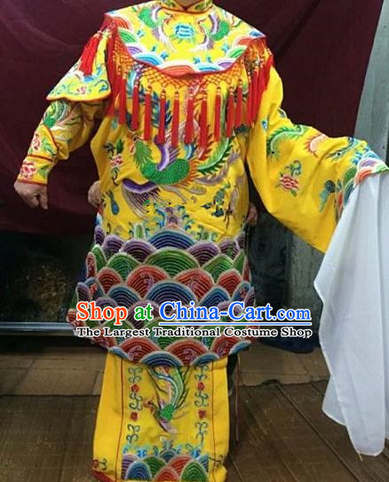 Chinese Traditional Beijing Opera Queen Yellow Water Sleeve Dress Peking Opera Actress Costume for Adults
