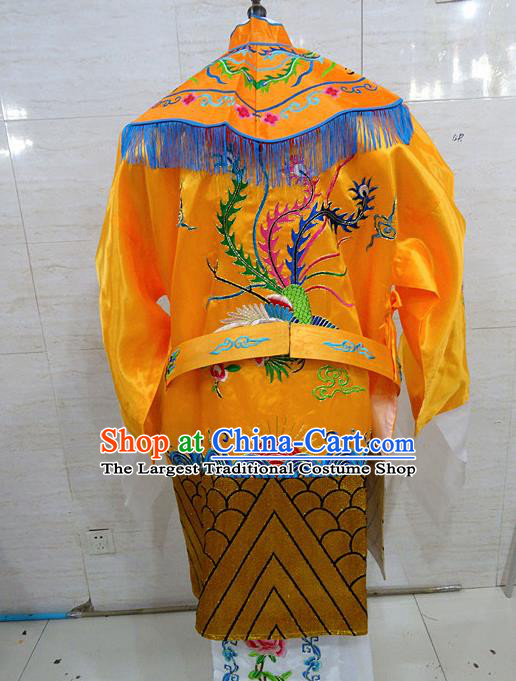 Chinese Traditional Beijing Opera Queen Golden Embroidered Phoenix Robe Peking Opera Costume for Adults