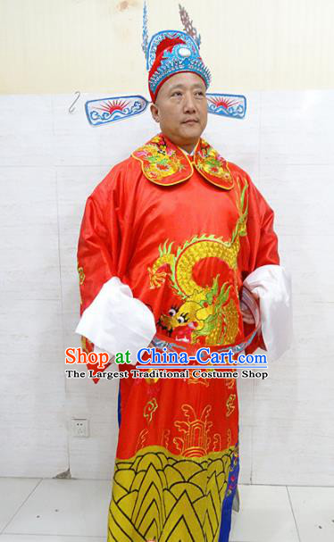 Chinese Traditional Beijing Opera Niche Red Robe Peking Opera Bridegroom Costume for Adults