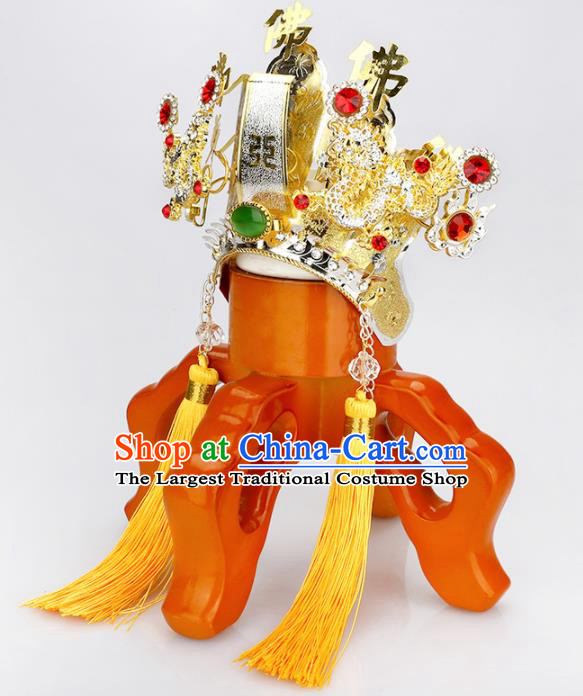 Chinese Traditional Religious Hair Accessories Buddhism Bodhisattva Feng Shui Hat