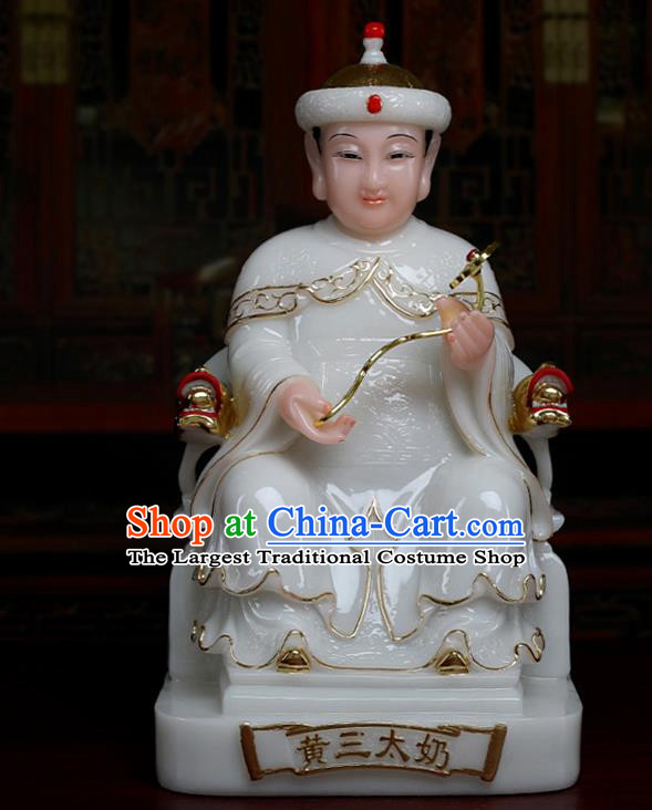 Chinese Traditional Religious Supplies Feng Shui White Goddess Statue Taoism Decoration