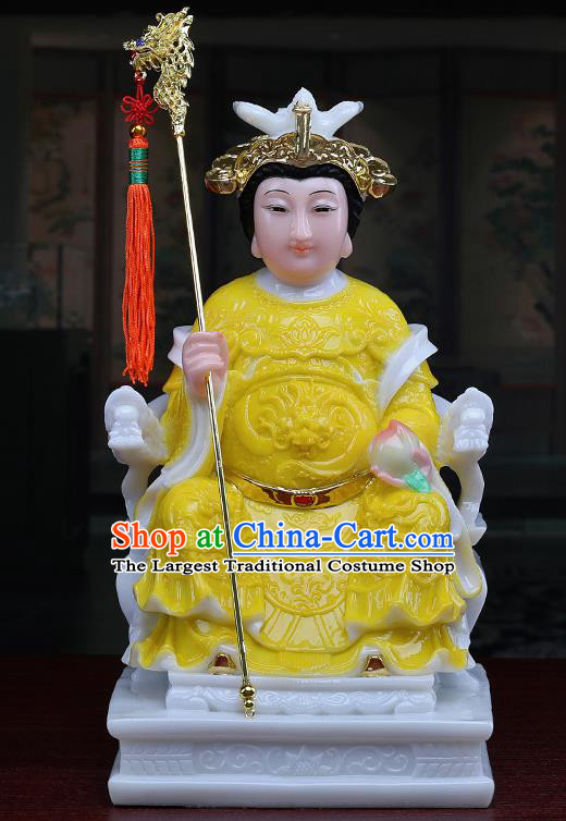 Chinese Traditional Religious Supplies Feng Shui Yellow Cloth Taoism Heavenly Queen Statue Decoration
