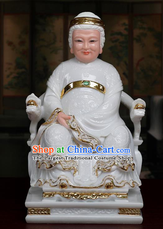 Chinese Traditional Religious Supplies Feng Shui White Marble Taoism Earth Grandmother Decoration