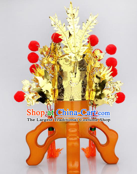 Chinese Traditional Religious Hair Accessories Feng Shui Taoism General Helmet Hat