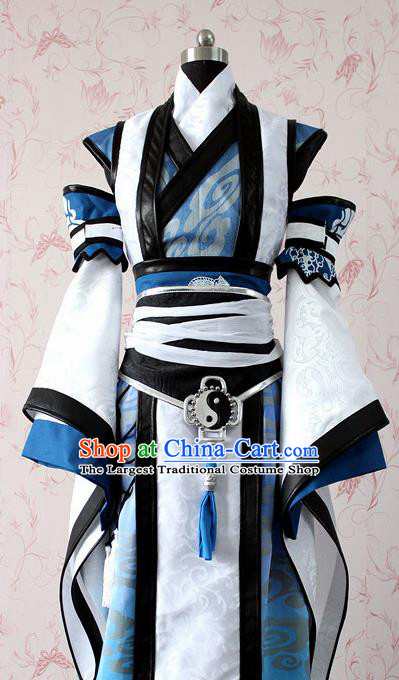 Chinese Ancient Swordsman Costume Traditional Cosplay Taoist Priest Clothing for Men