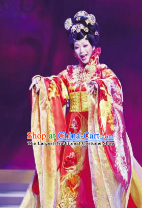 Traditional Chinese Ancient Tang Dynasty Imperial Concubine Yang Red Historical Costume Complete Set