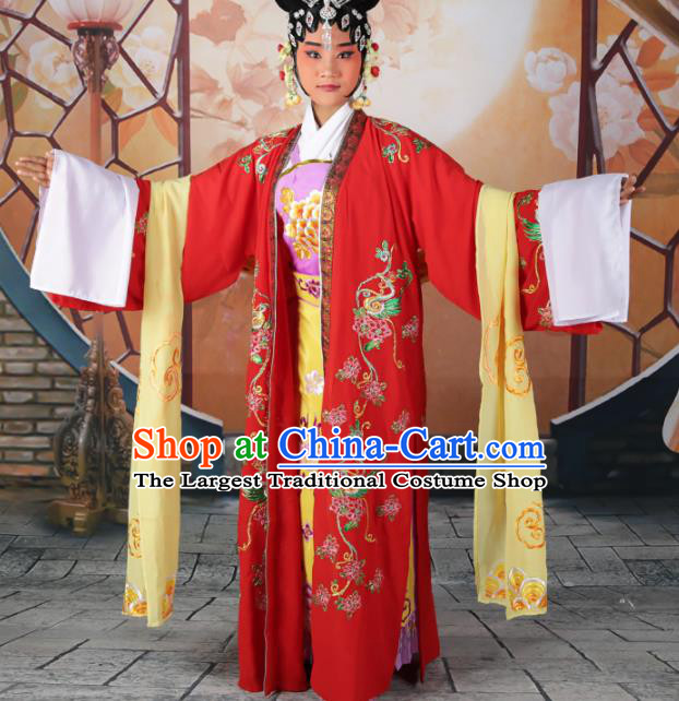 Traditional Chinese Beijing Opera Empress Costume Peking Opera Queen Red Dress