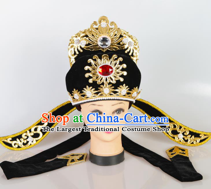 Asian Chinese Beijing Opera Niche Scholar Headwear Traditional Peking Opera Young Men Hat