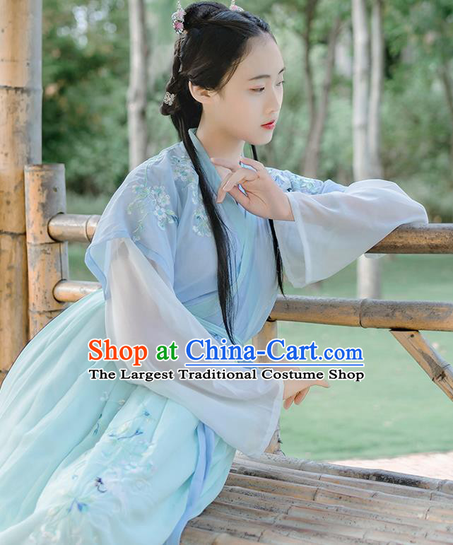 Traditional Chinese Song Dynasty Young Lady Historical Costume Ancient Nobility Hanfu Dress for Women