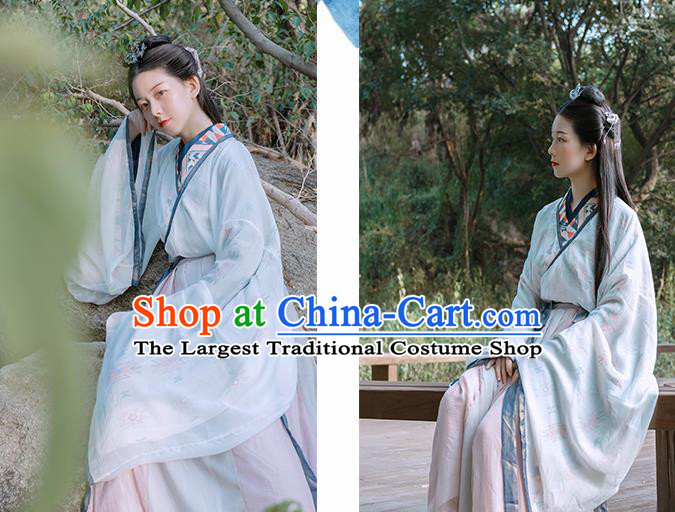 Traditional Chinese Ancient Jin Dynasty Princess Swordswoman Historical Costume Complete Set for Women