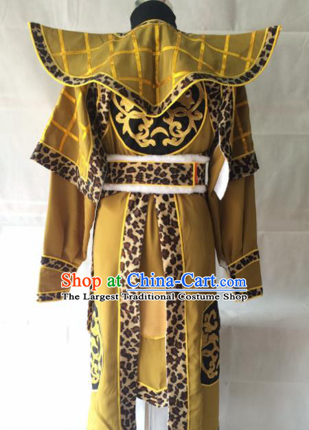 Traditional Chinese Beijing Opera Takefu Costume Peking Opera General Yellow Clothing