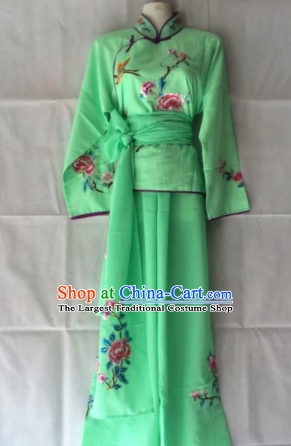 Traditional Chinese Beijing Opera Costume Ancient Maidservants Green Clothing for Women