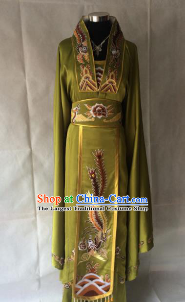 Traditional Chinese Beijing Opera Imperial Concubine Costume Ancient Peri Green Dress for Women
