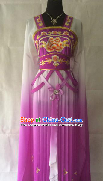 Traditional Chinese Beijing Opera Princess Costume Ancient Peri Purple Dress for Women