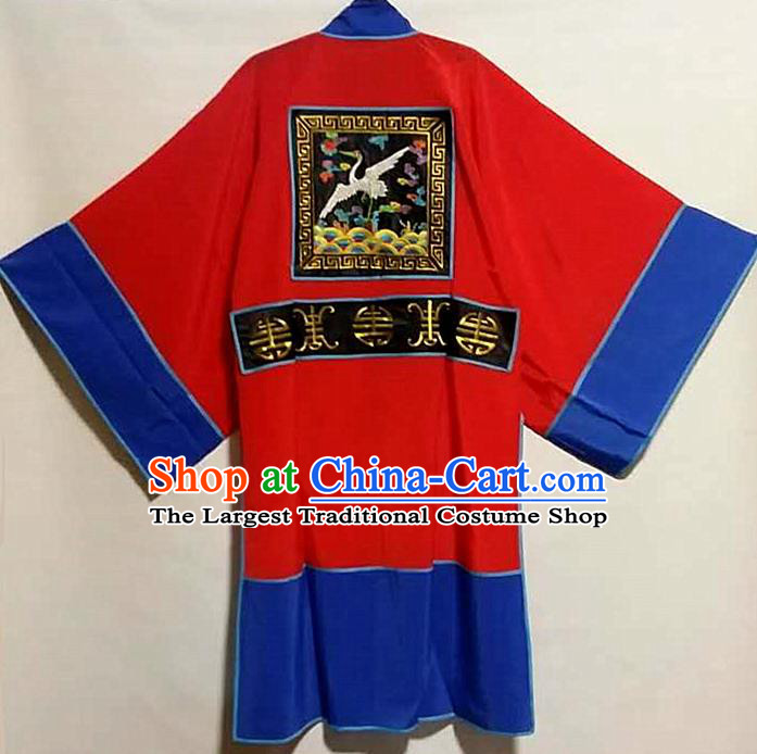 Traditional Chinese Beijing Opera Takefu Costume Ancient Taoist Priest Red Robe