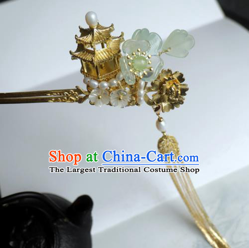 Chinese Ancient Palace Hair Accessories Qing Dynasty Queen Golden Hairpins for Women