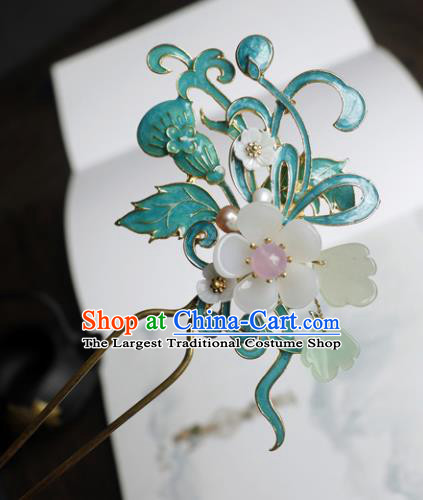 Chinese Ancient Palace Hair Accessories Qing Dynasty Queen Blueing Calabash Hairpins for Women
