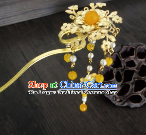 Chinese Ancient Palace Golden Hair Clips Hair Accessories Traditional Classical Hairpins for Women