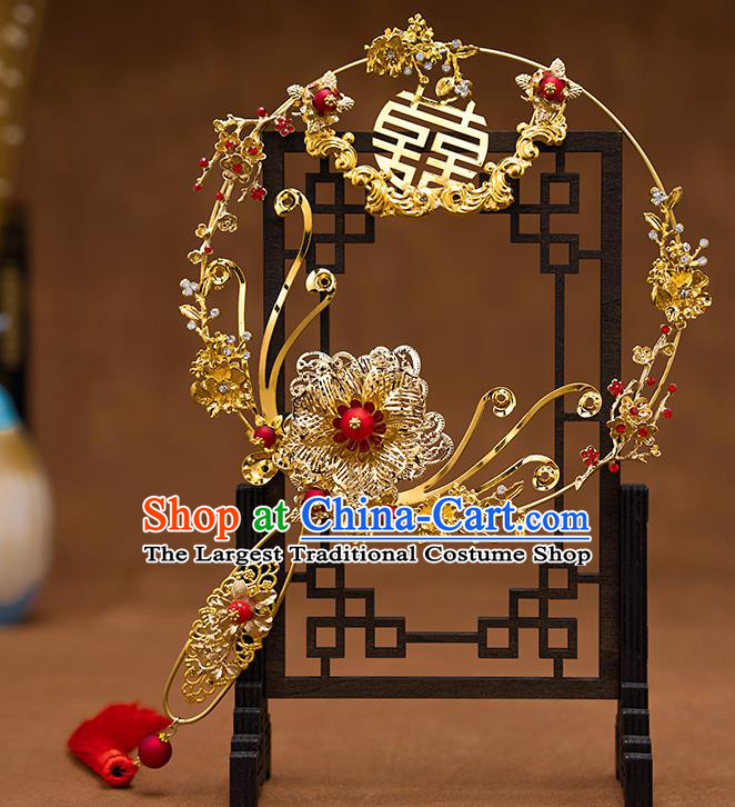 Chinese Ancient Wedding Accessories Traditional Bride Classical Palace Fans for Women