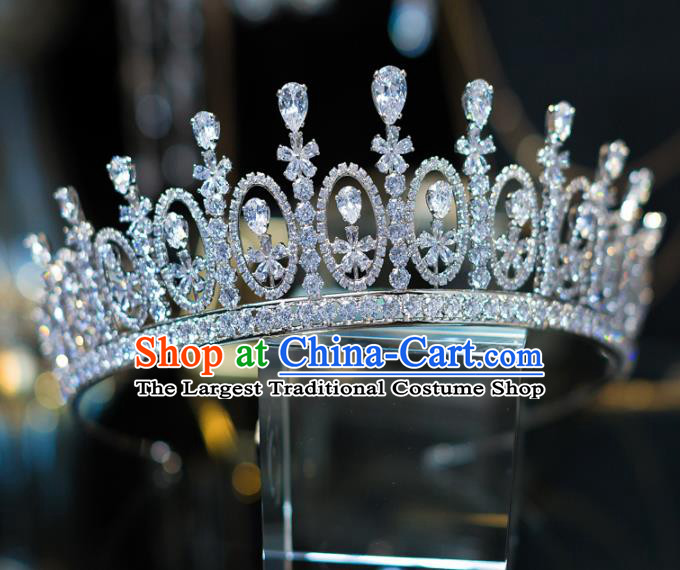 Handmade Wedding Hair Accessories Baroque Queen Luxury Zircon Royal Crown for Women