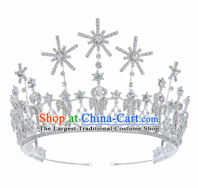 Handmade Wedding Bride Hair Accessories Baroque Crystal Zircon Royal Crown for Women