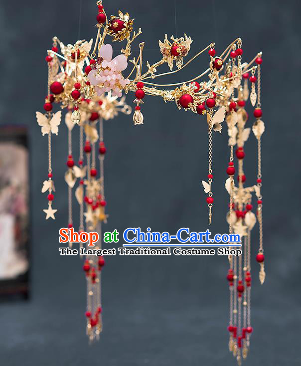 Chinese Ancient Palace Hair Accessories Hairpins Traditional Bride Tassel Hair Clasp for Women