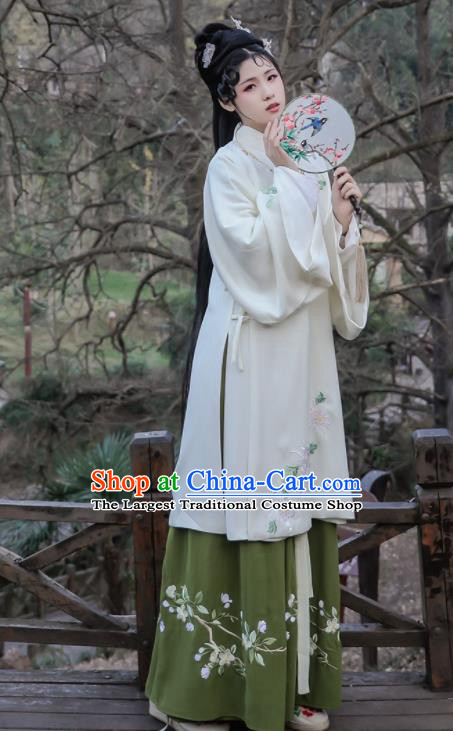 Traditional Chinese Ming Dynasty Replica Costumes Ancient Nobility Lady Embroidered Hanfu Dress for Women