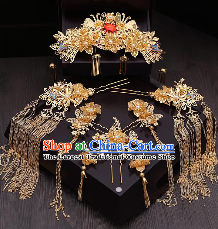Chinese Ancient Hair Accessories Wedding Tassel Step Shake Hairpins Traditional Hair Clip for Women
