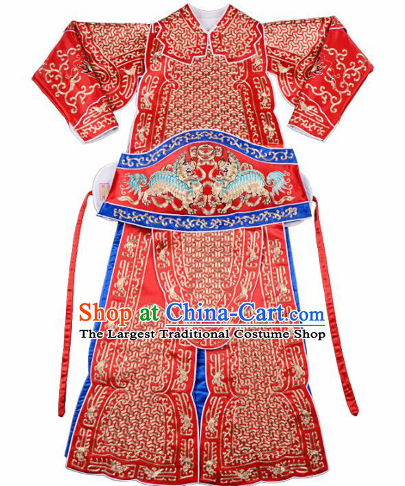 Professional Chinese Beijing Opera Costume Traditional Peking Opera Imperial Bodyguard Red Clothing for Adults