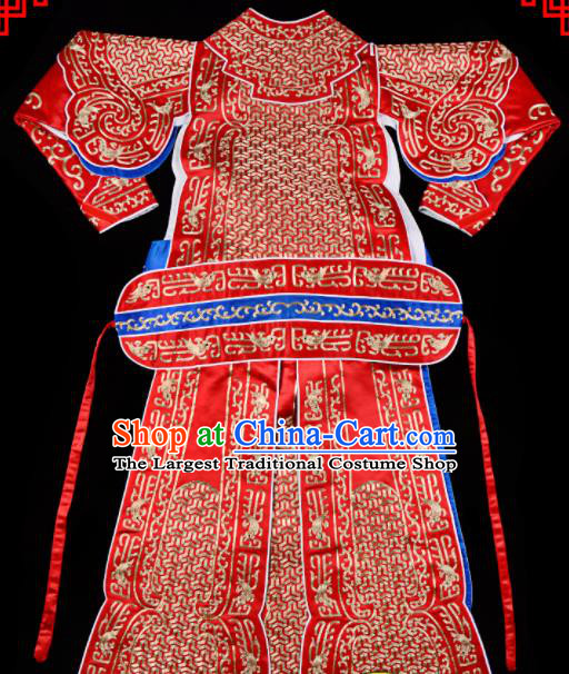 Professional Chinese Beijing Opera Costume Traditional Peking Opera Imperial Bodyguard Red Clothing for Adults