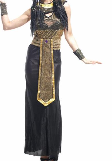 Traditional Egypt Stage Performance Costume Ancient Egypt Queen Black Dress for Women