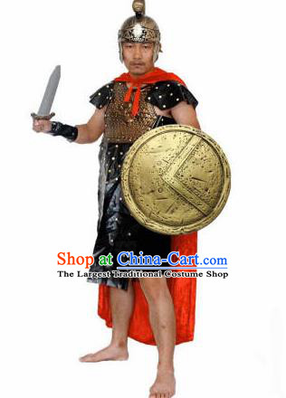 Traditional Roman Costume Ancient Rome Warrior Clothing and Helmet for Men