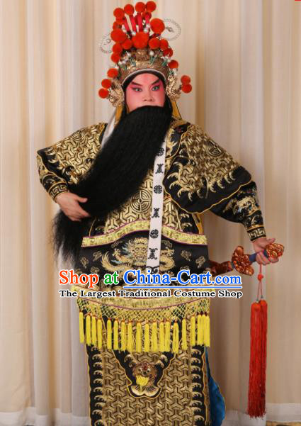Professional Chinese Beijing Opera Costume Ancient General Black Clothing for Adults