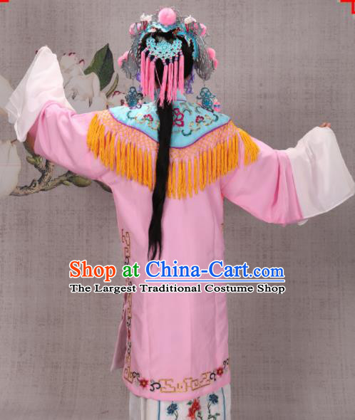 Professional Chinese Traditional Beijing Opera Costume Ancient Court Maid Pink Dress for Adults