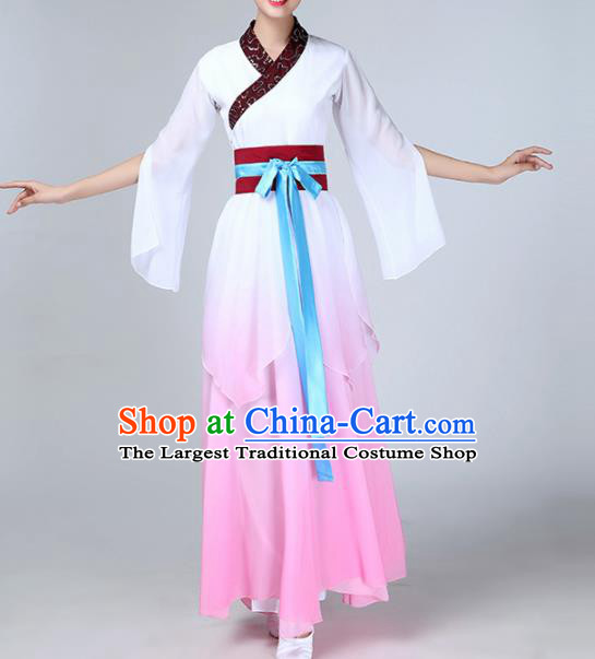 Chinese Traditional Stage Performance Umbrella Dance Costume Classical Dance Pink Dress for Women